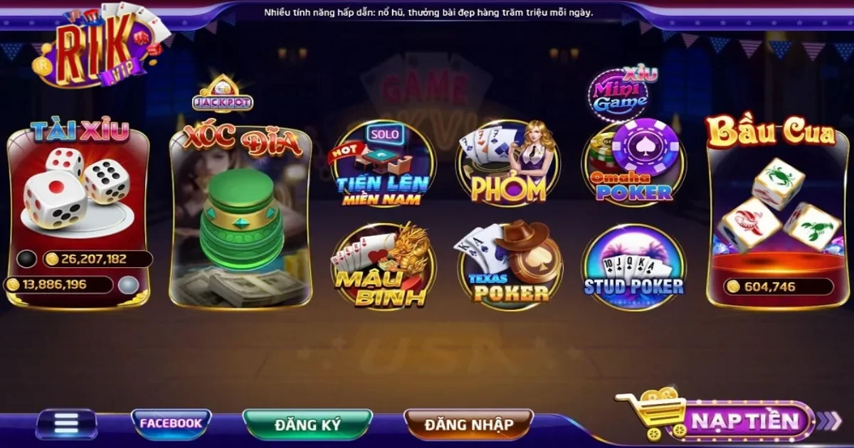 Game bài RIKVIP với nhiều ưu đãi hấp dẫn